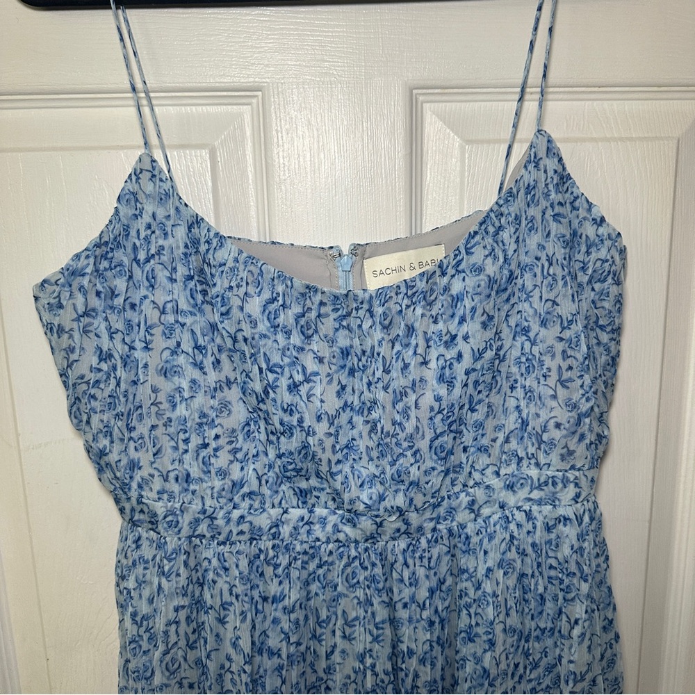 Sachin + Babi Rose Dress Dusty Blue Floral Print - Picture 7 of 10